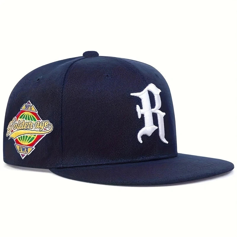 Casual Hip-Hop Punk Letter Embroidered Flat-Brimmed Snapback Cap