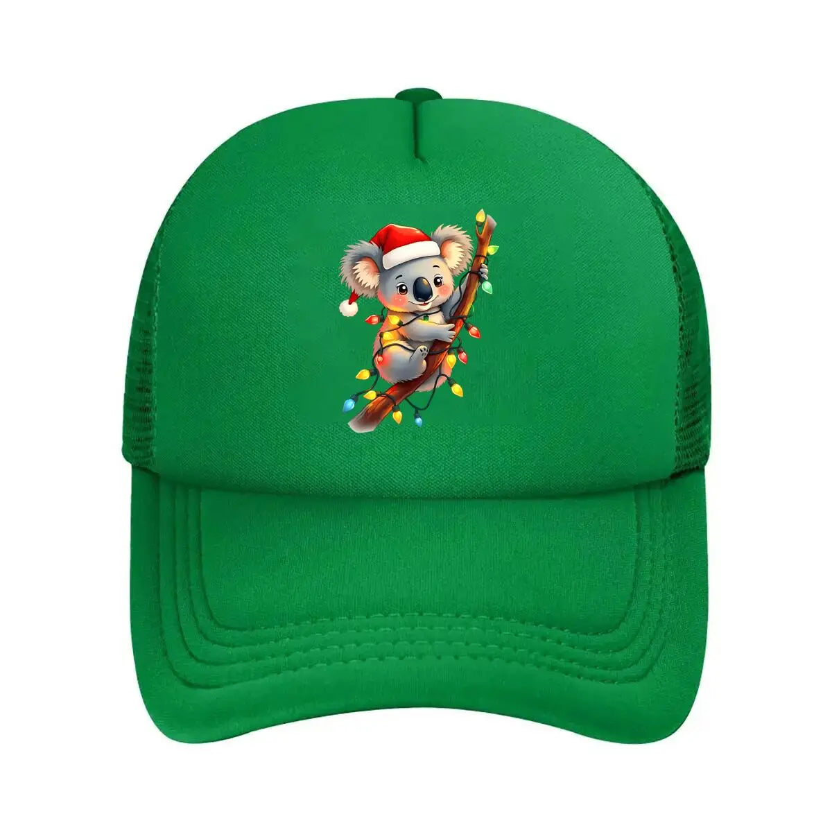 Christmas Koala Santa Hat Lights 2026 Mesh Baseball Cap