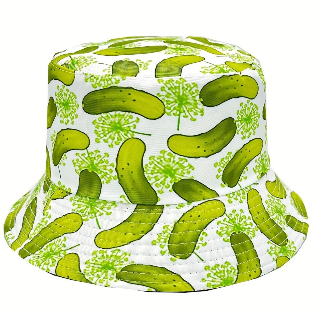 Unisex Reversible Cucumber Print Pattern Bucket Hat