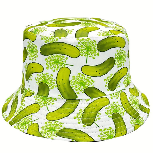 Unisex Reversible Cucumber Print Pattern Bucket Hat