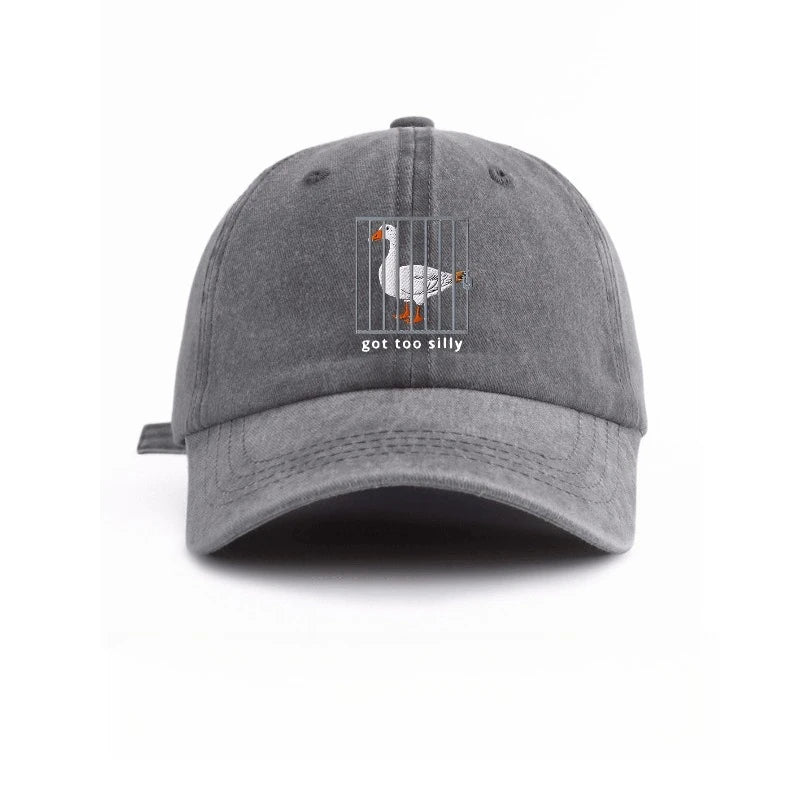 Baseball Cap Unisex Goose Cage Print Hat Got Too Silly Letter Graphic