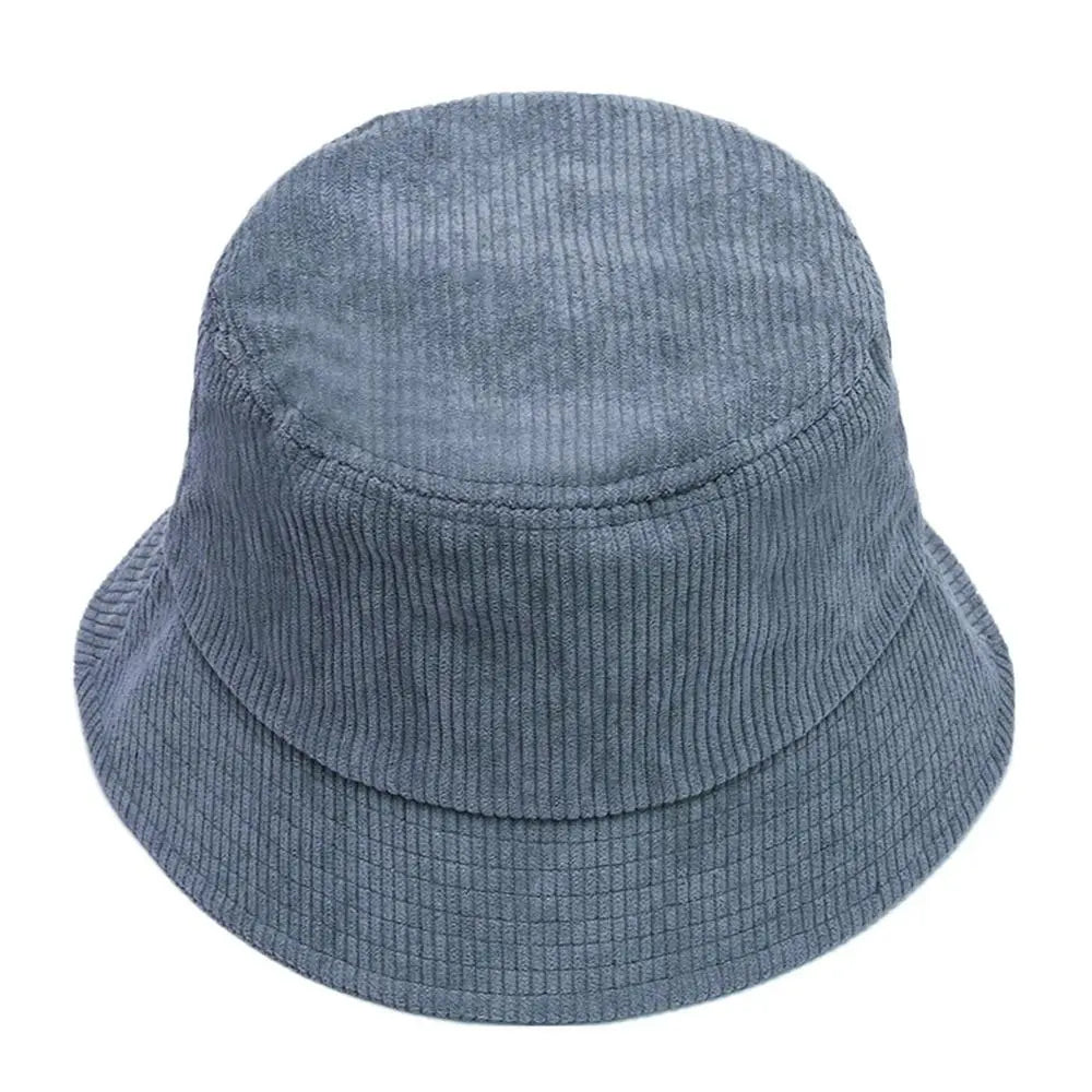 High Quality Corduroy Bucket Hat Casual Solid Color Foldable Fisherman