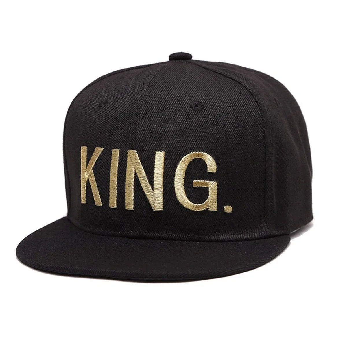Unisex KING QUEEN Golden Thread Embroidery Hip-hop Hats Snapback Caps