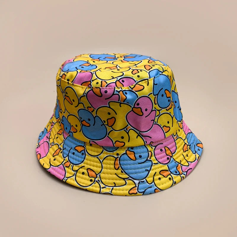 Cartoon Yellow Duck Bucket Hats New Unisex Cute