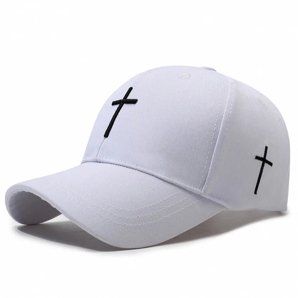Cross Embroidered Baseball Hat Show Face Small Spring And Autumn