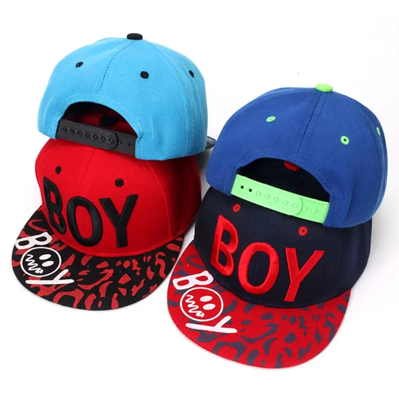 Unisex Kids Embroidered Hip Hop Snapback Cap