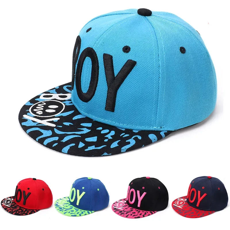 Unisex Kids Embroidered Hip Hop Snapback Cap
