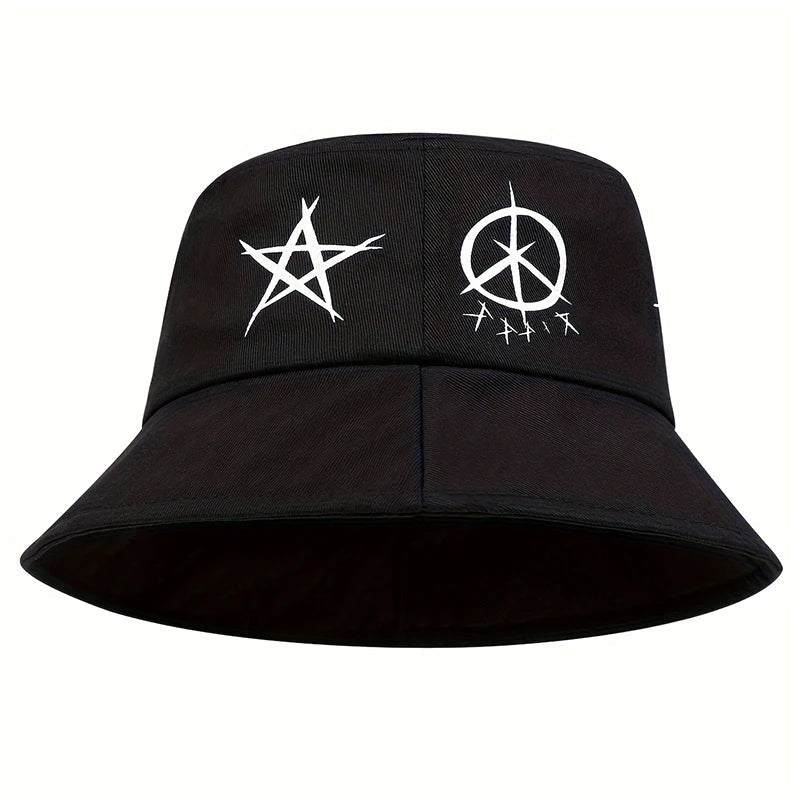 Eyes Graffiti Printed Fisherman Hat Outdoor Fishing Sun Hat