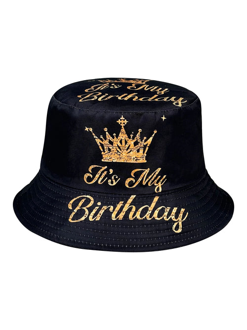 Birthday Party Crown Pattern Bucket Hats