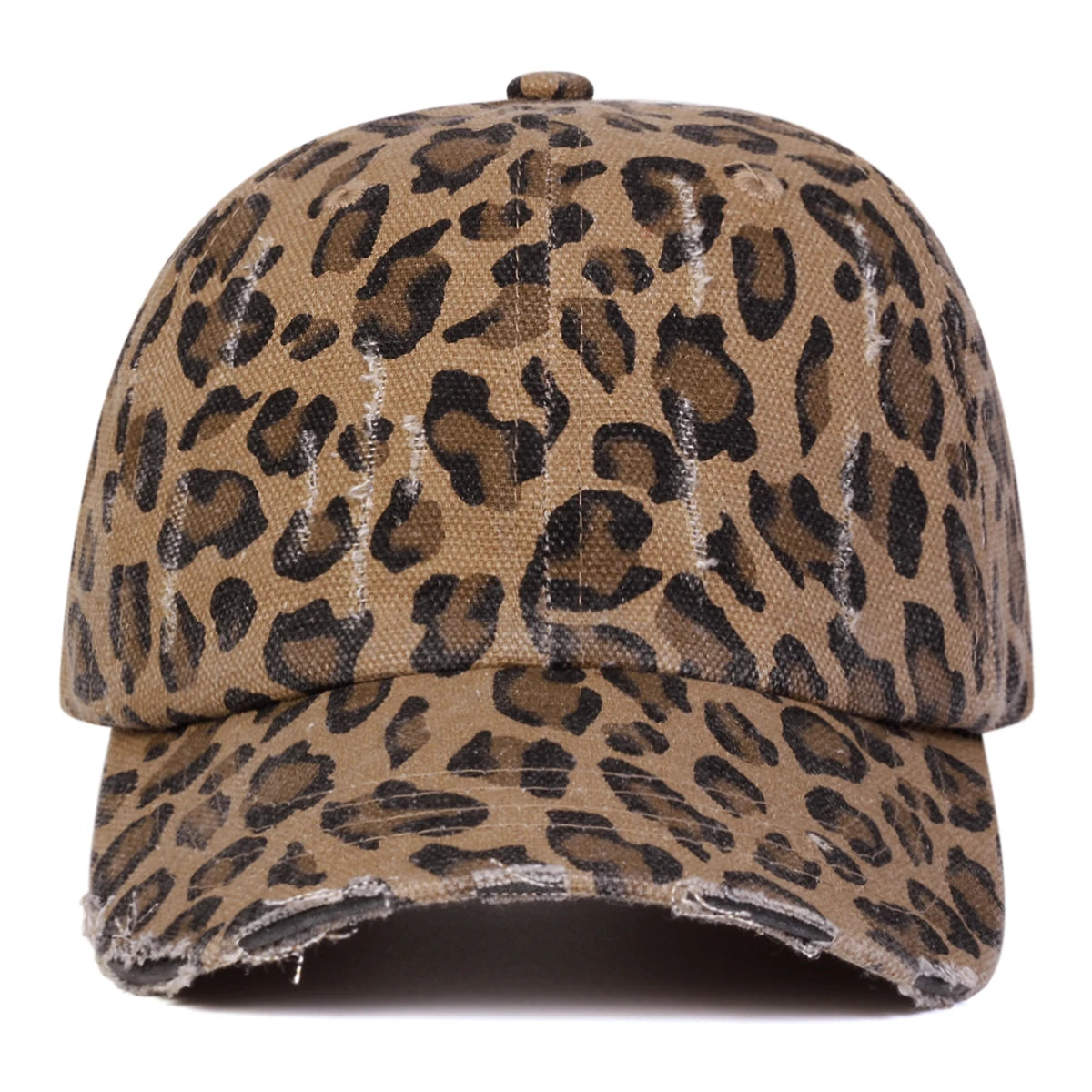 Unisex Leopard Print with Holes Baseball Caps Sunscreen Hat Sports Cap