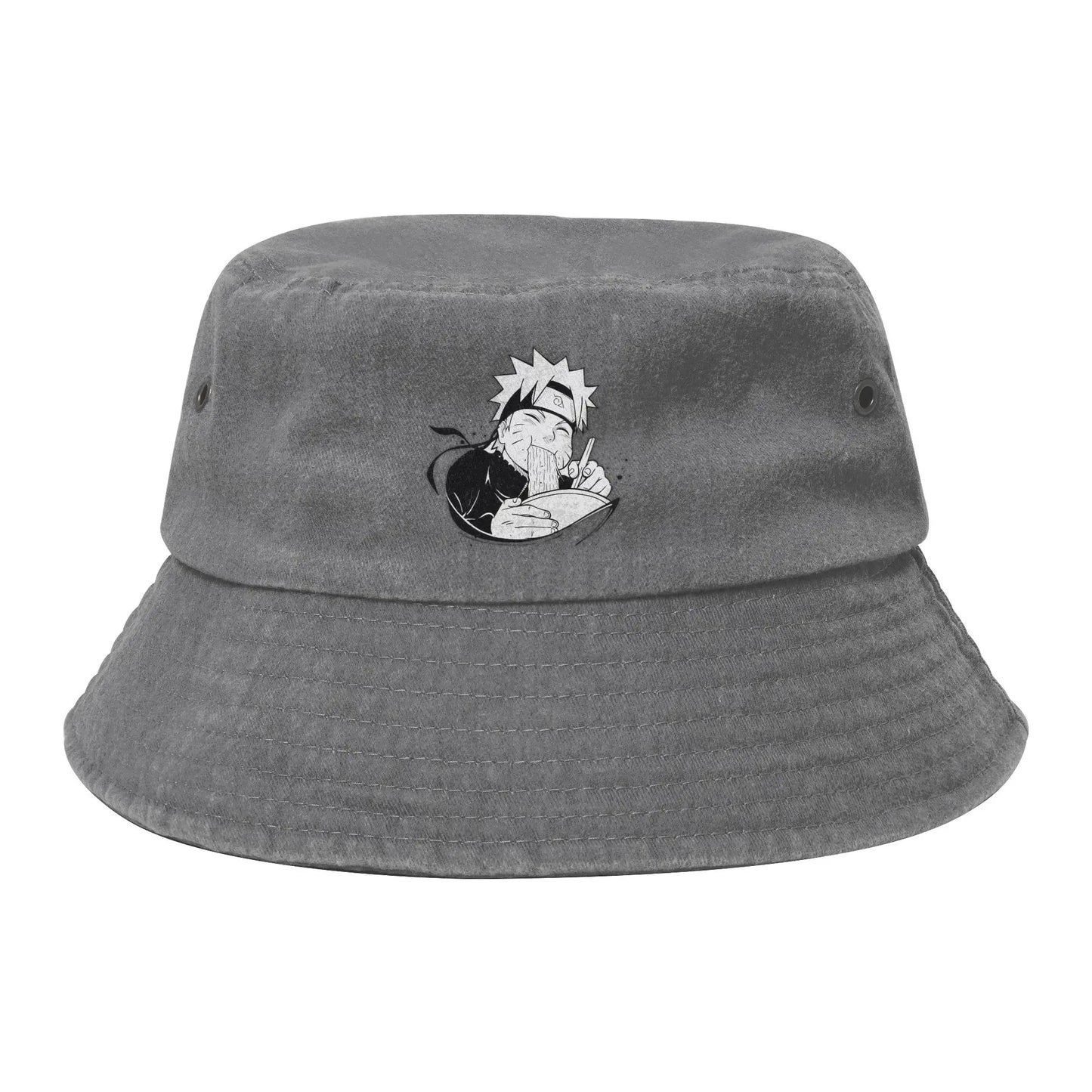 Naruto Eating Ramen Washed Denim Bucket Hat