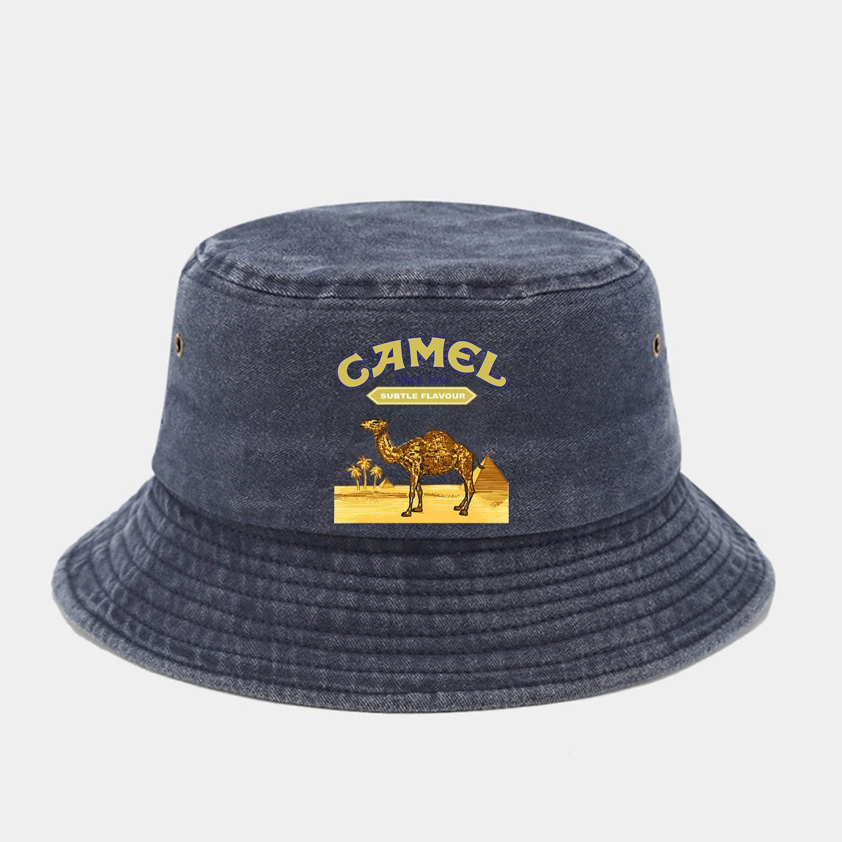 "Camel Trophy" Printed Washed Retro Sunshade Bucket Hat Outdoor Fashion Accessory