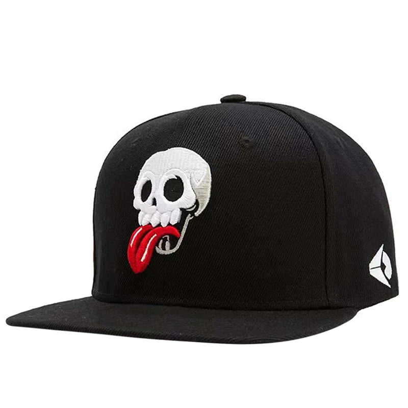 Unisex Skeleton Embroidery Hip-hop Hats Snapback Baseball Caps