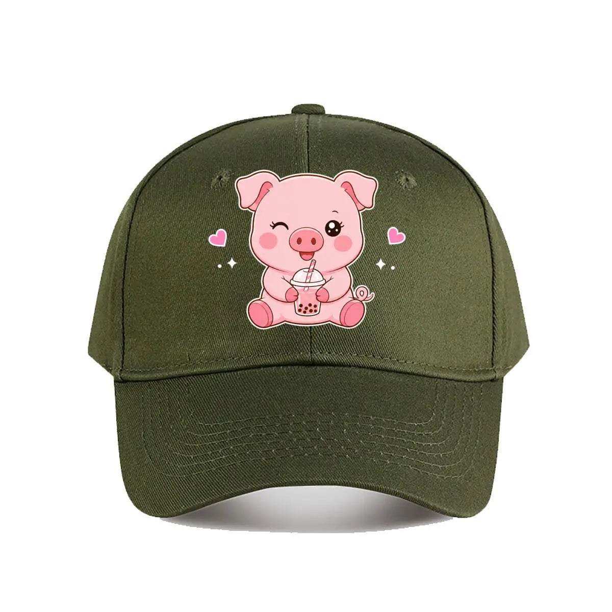 Pink Pig Bubble Tea Baseball Cap