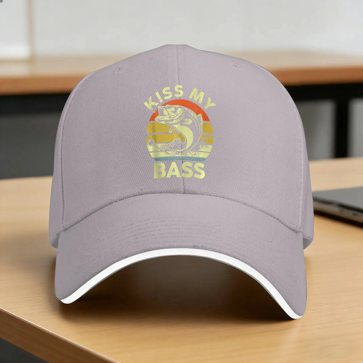 Kiss My Bass Print Baseball Cap