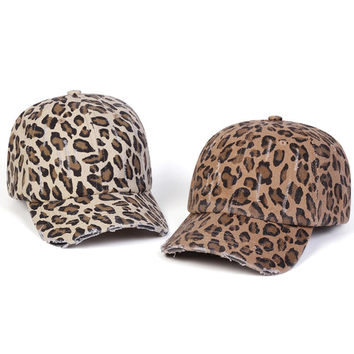 Unisex Leopard Print with Holes Baseball Caps Sunscreen Hat Sports Cap