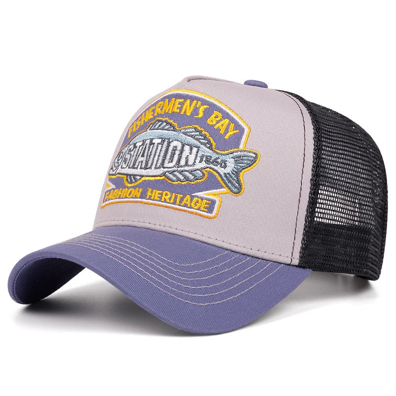 2025 New STATION Fishbone Embroidery Men's Baseball Hat