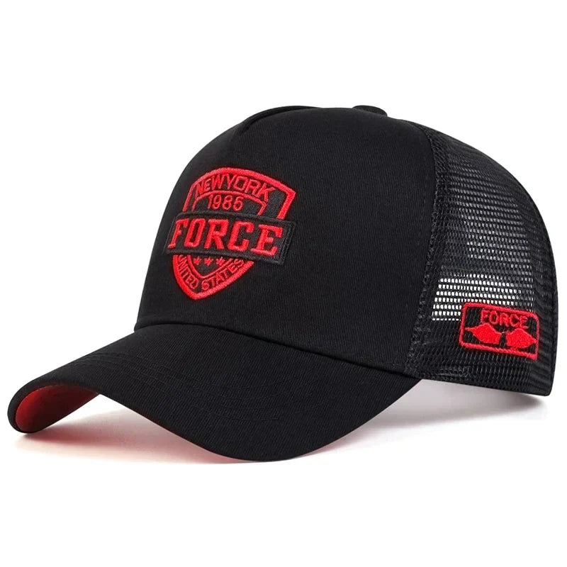 Unisex FORCE Letter Embroidery Baseball Net Caps