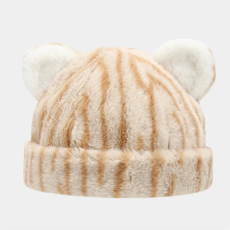 Autumn Winter Acrylic Print Thicken Knitted Hat