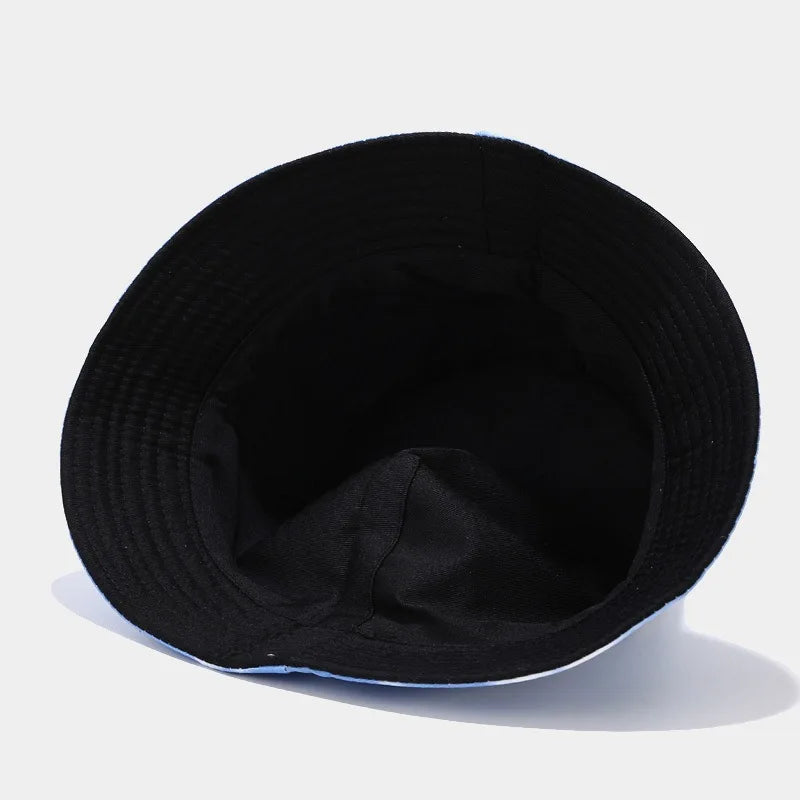 Cotton Blue Sky And White Clouds Print Bucket Hat