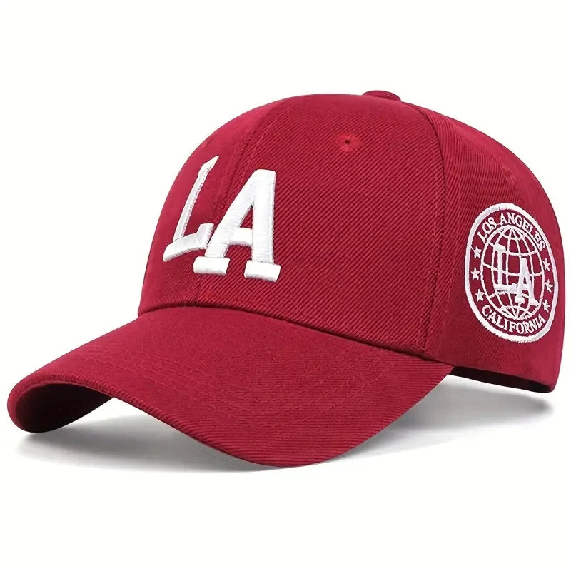 Unisex LA Letter Embroidery Baseball Caps Sunscreen Hat Sports Golf Cap