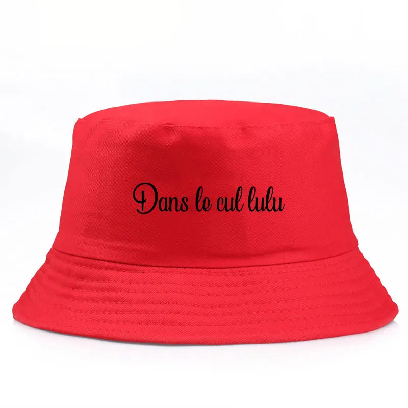 Dans Le Cul Lulu Reversible Bucket Hat Funny French Slang Print Summer Reversible Edgy Streetwear Cap Men Women