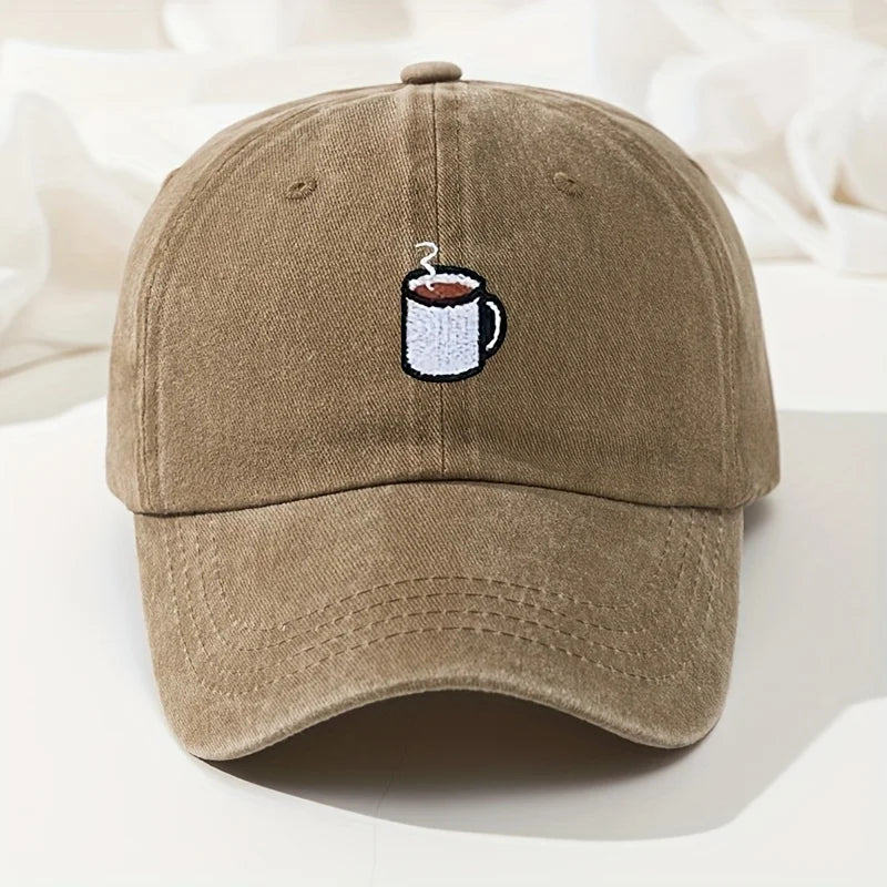 Baseball Cap Retro Washed Casual Hat Cup Embroidered Curved Hip Hop Hat Fishing Hat
