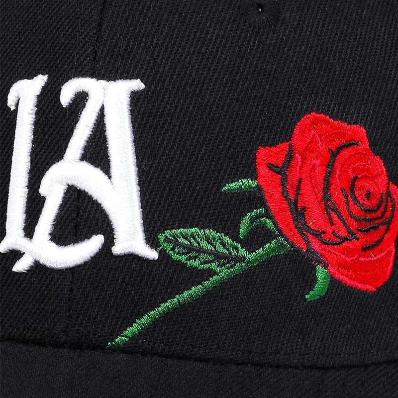 Unisex Rose Letter Embroidery Baseball Caps