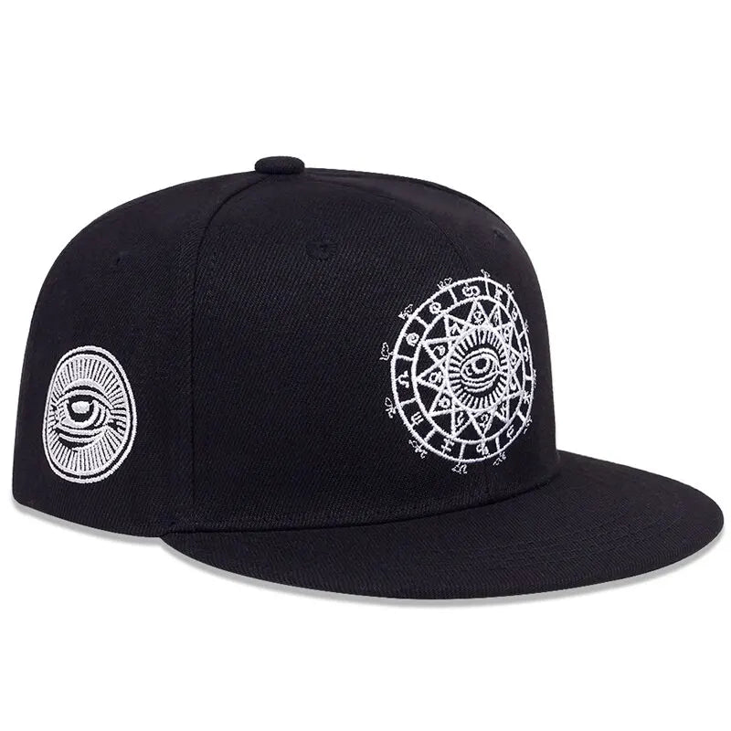 Unisex Eyes Letter Embroidery Hip-hop Hats Baseball Caps Snapback Caps