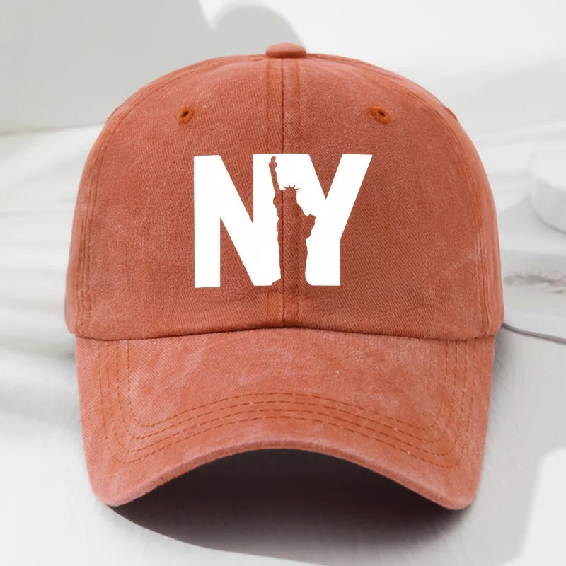Unisex NY Goddess Print Soft Top Baseball Cap