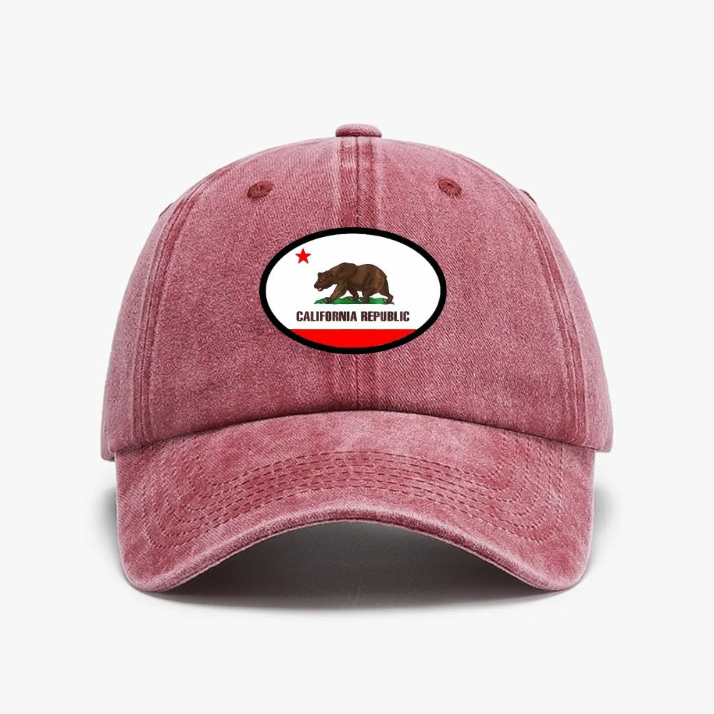 California Republic State Flag Men Women Baseball Cap