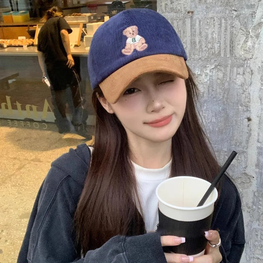 Adorable Teddy Bear Embroidery Baseball Hats Outdoor