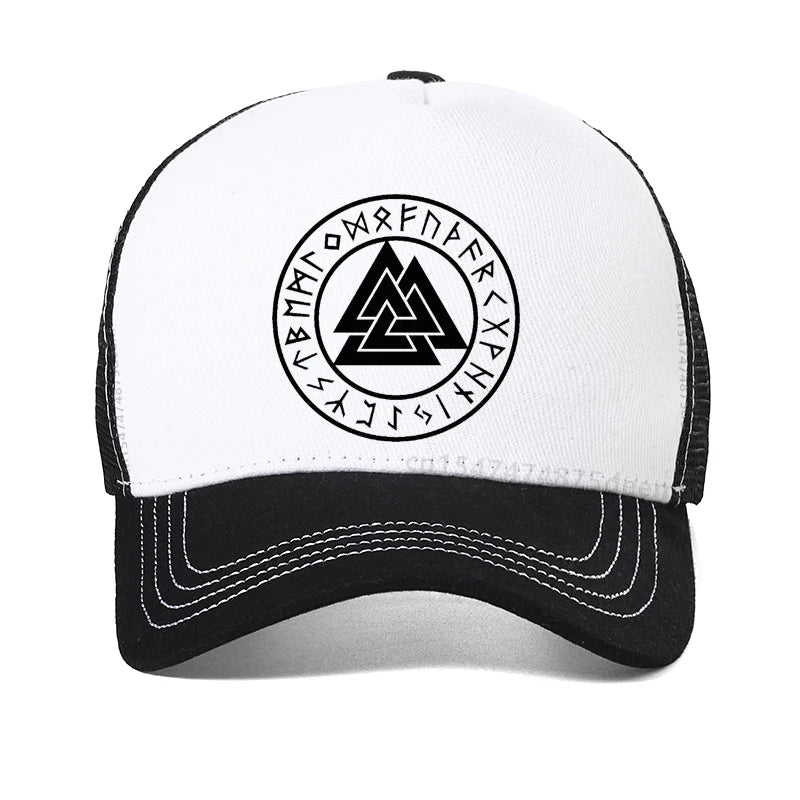 Odin Vikings Symbols Print Men Hat Summer Cool Mesh Breathable Baseball Cap