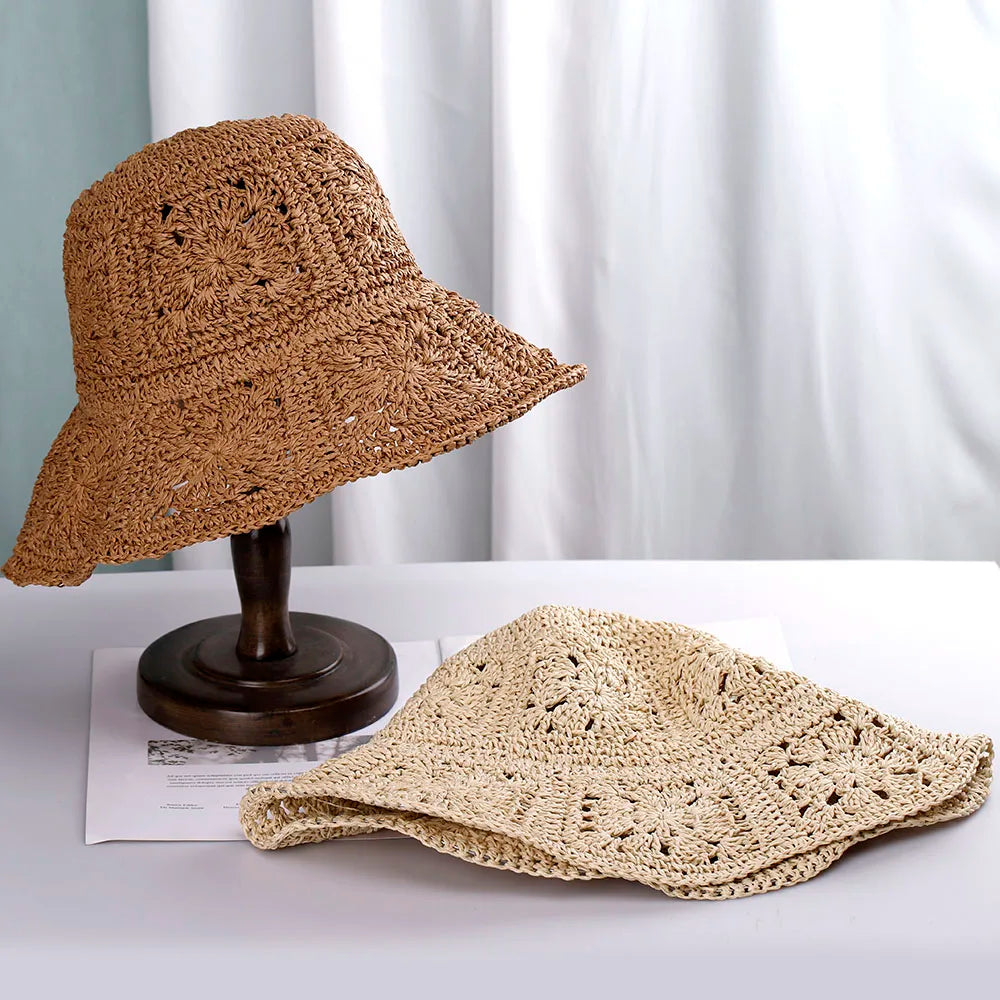 Womens Straw Hats Crochet Hat