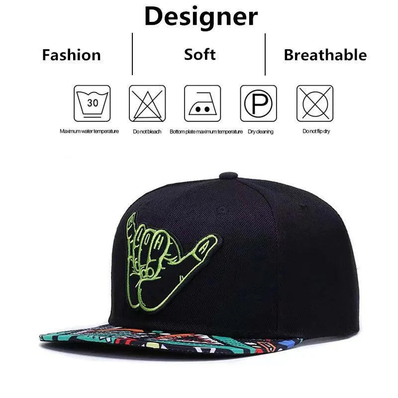 Unisex Green Fingers 6 Embroidery Hip-hop Hats Adjustable Baseball Caps Snapback Hat