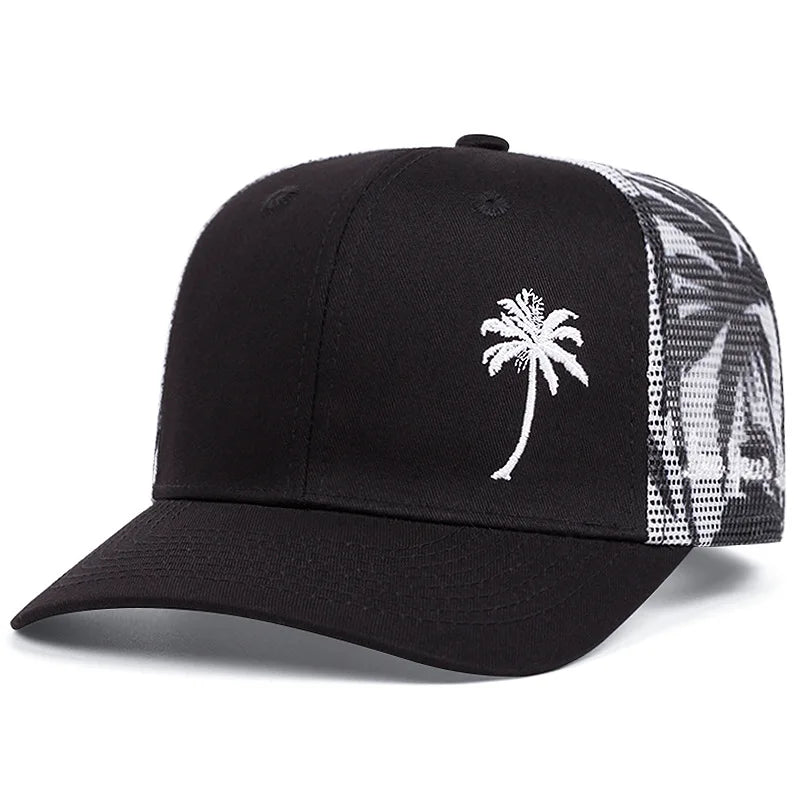 Unisex Coconut Tree Embroidery Baseball Caps