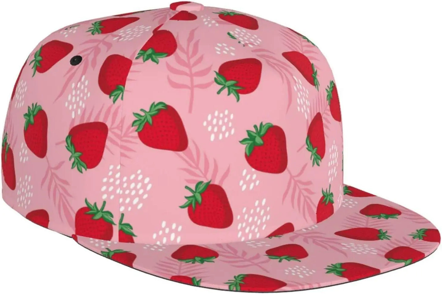 Cute Pink Strawberry Snapback Hat For Women Men