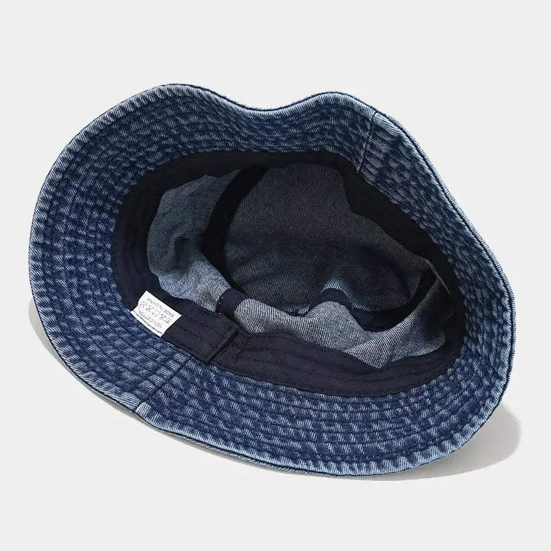 Denim Solid Color Bucket Hat