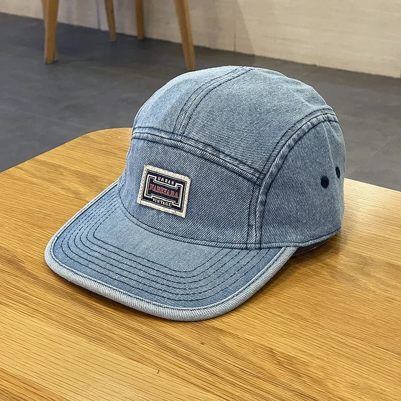Vintage Flat Brim Denim Baseball Caps Male