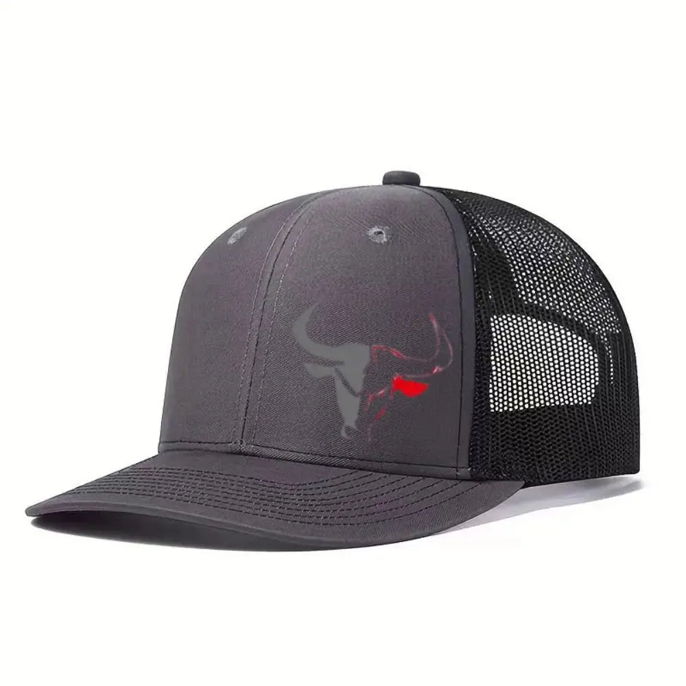 Casual Bull Head Print Summer Baseball Cap Mesh