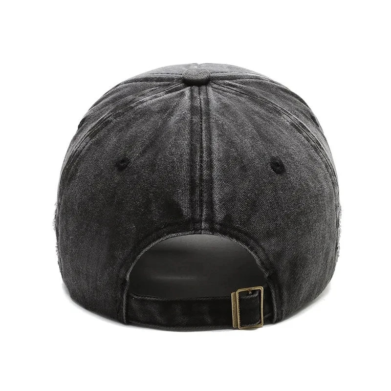 Unisex Washed Cotton Vintage Cap Letter Embroidery Baseball Cap