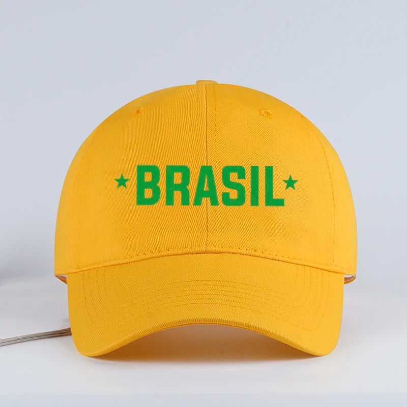 Brazil Fans “BRASIL” Printed Soft-Peak Baseball Cap