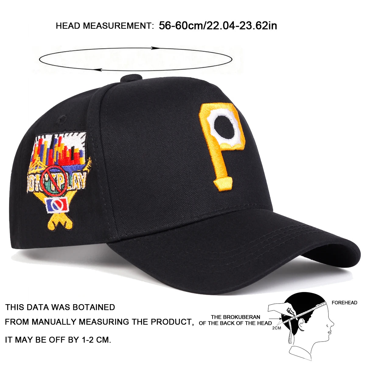 Unisex Personalized P Letter Embroidery Baseball Caps Sunscreen Hat