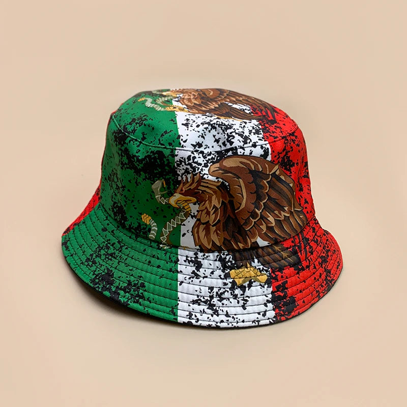 Print Lion Graffiti Letter Bucket Hats New Unisex Fisherman Caps