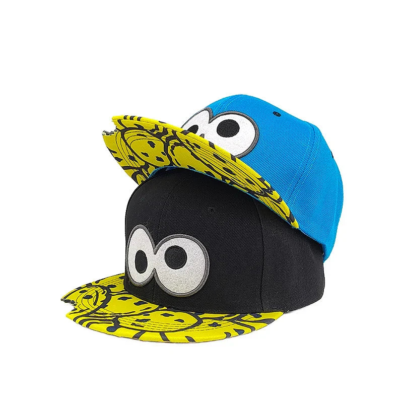 Eye PIZZA Embroidered Cartoon Flat-rim Hat