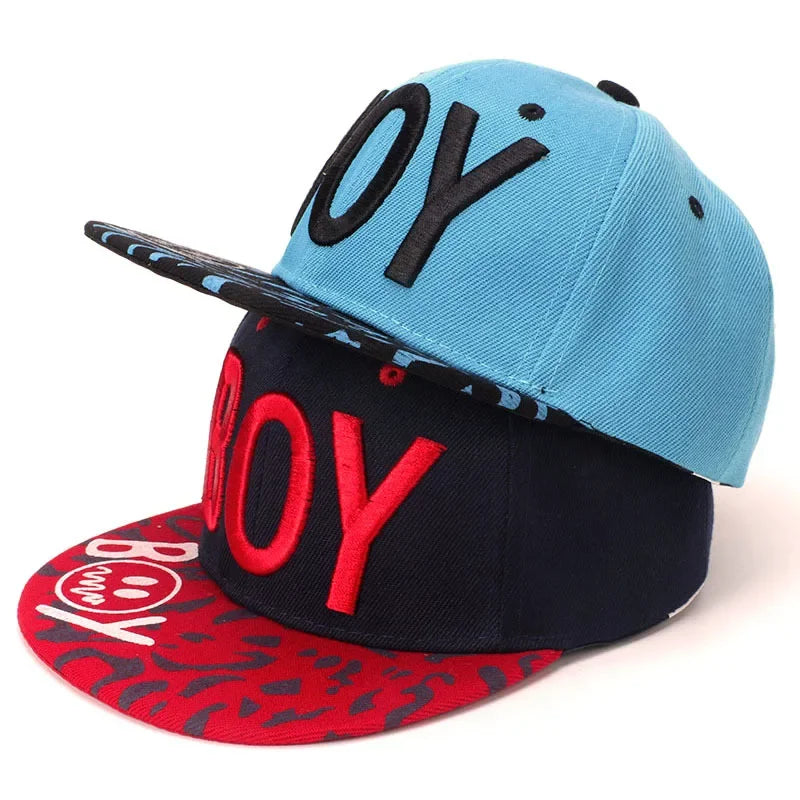Unisex Kids Embroidered Hip Hop Snapback Cap