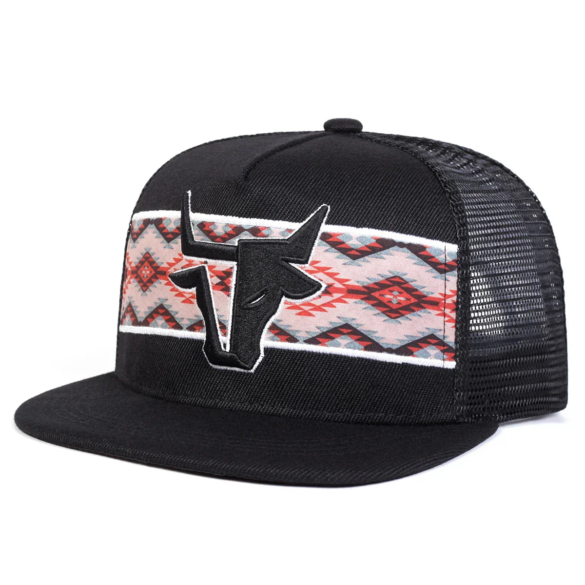 Unisex Head Embroidery Hip-hop Net Hats
