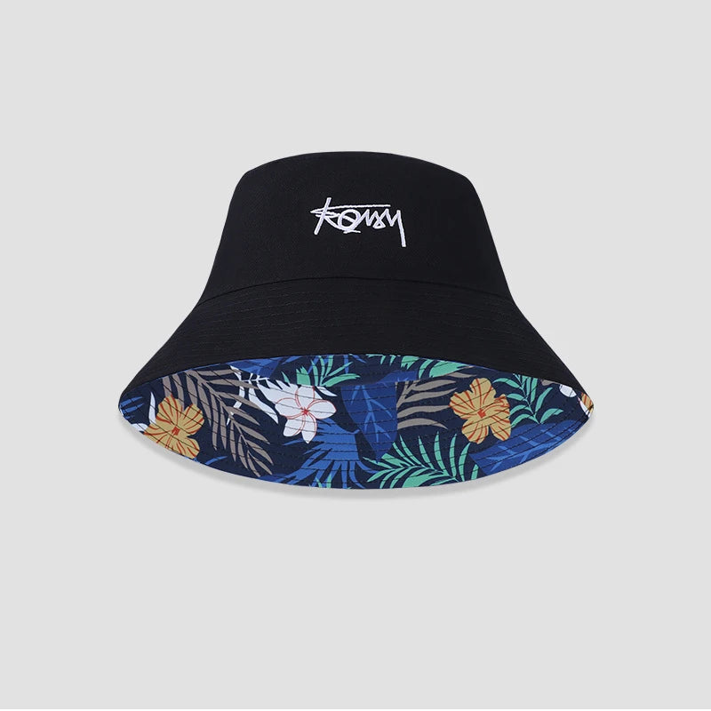 Big Head Size Bucket Hat Male Reversible Hawaii Korean Spring Hats