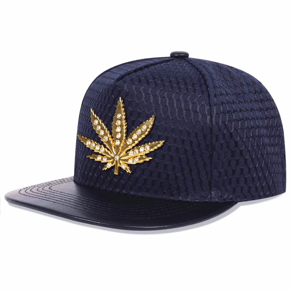 Unisex Diamond Hemp Leaf Label Snapback Hats
