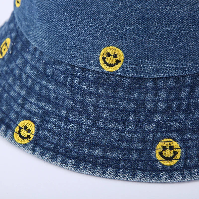 Denim Bucket hat Unisex Bucket Hat Aesthetic Fishing Hat for Men Women Teens